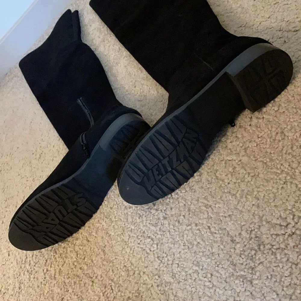 Stuart Weitzman thigh high black suede boots size 8.5 - Image 3