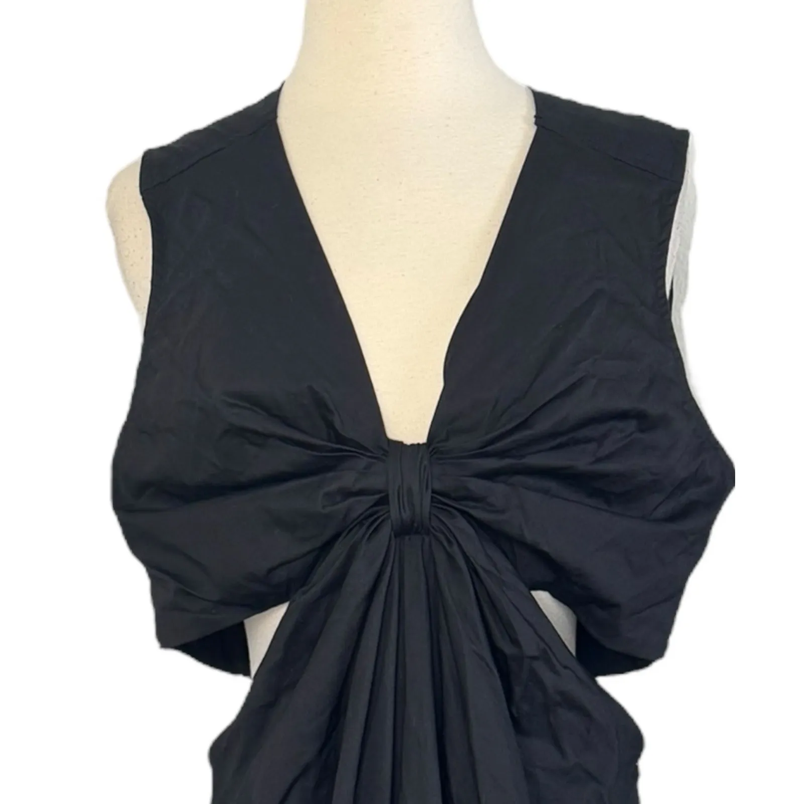 BOBBI ROCCO Axel Midi Ruffle Cut Out Dress Black Size Large NEW WITH TAGS - Image 6