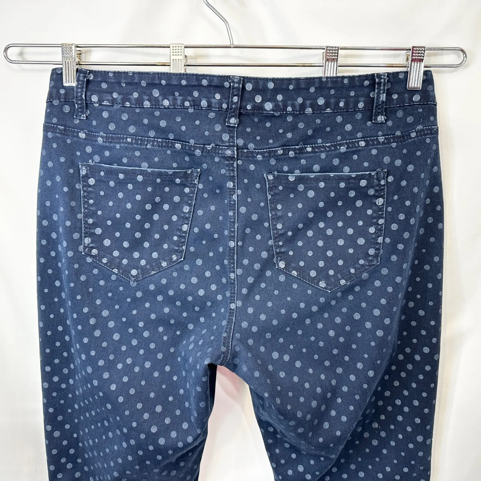 Cato Plus Size 16 Jeans Cropped Ankle Blue Polka Dot Preppy Casual Soft Girl 939 - Image 5