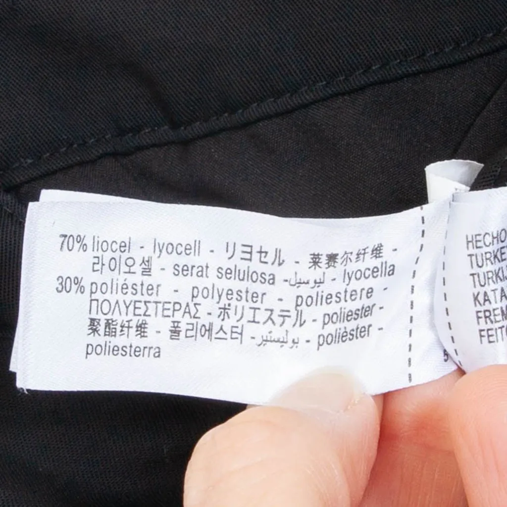 Zara Black‎ Asymmetrical Buttoned Low Waist Pants Womens Size XS - Image 9