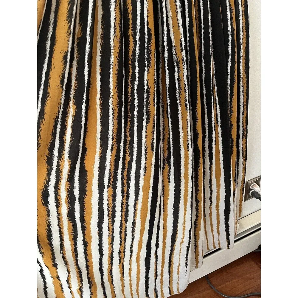 Ronny Kobo Brown Black Tiger Striped V Neck Maxi Dress Size Medium - Image 7