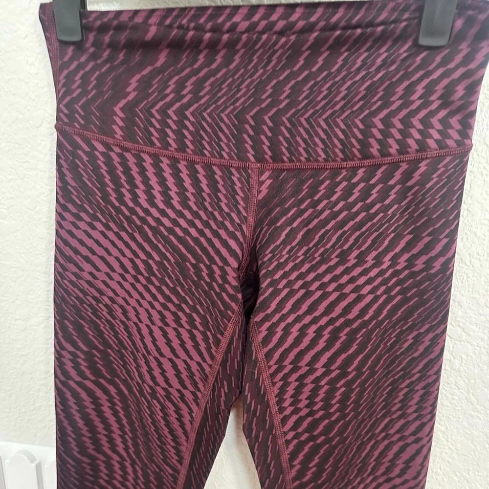 Lululemon Wunder Under Mid-Rise Crop Legging Shifted Horizon Red Grape Black 4 - Image 4