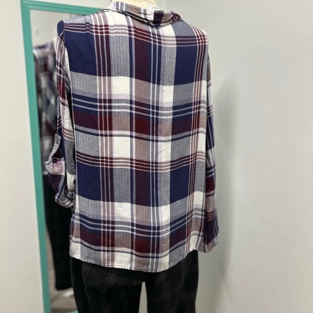 Plaid Fringe Open Cardigan - Image 4