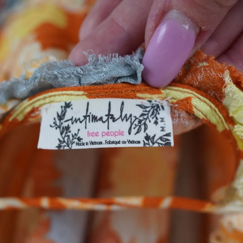 Intimitely Free People Endless Summer‎ Storm Floral Print Orange Mini Dress M - Image 9