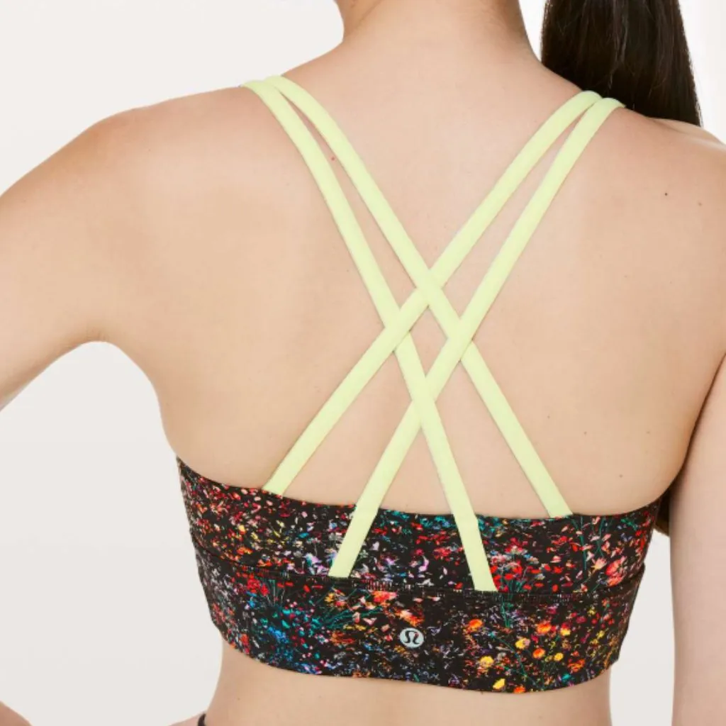 Lululemon Long line energy bra Flowerescent Multi/Lemon Ice Luxtreme size 10 - Image 2
