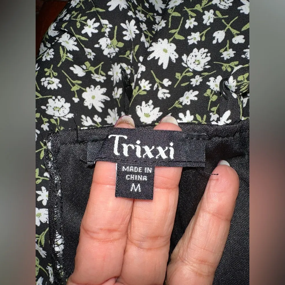 EUC TRIXXI black and white  Floral Romper spaghetti straps - Image 6