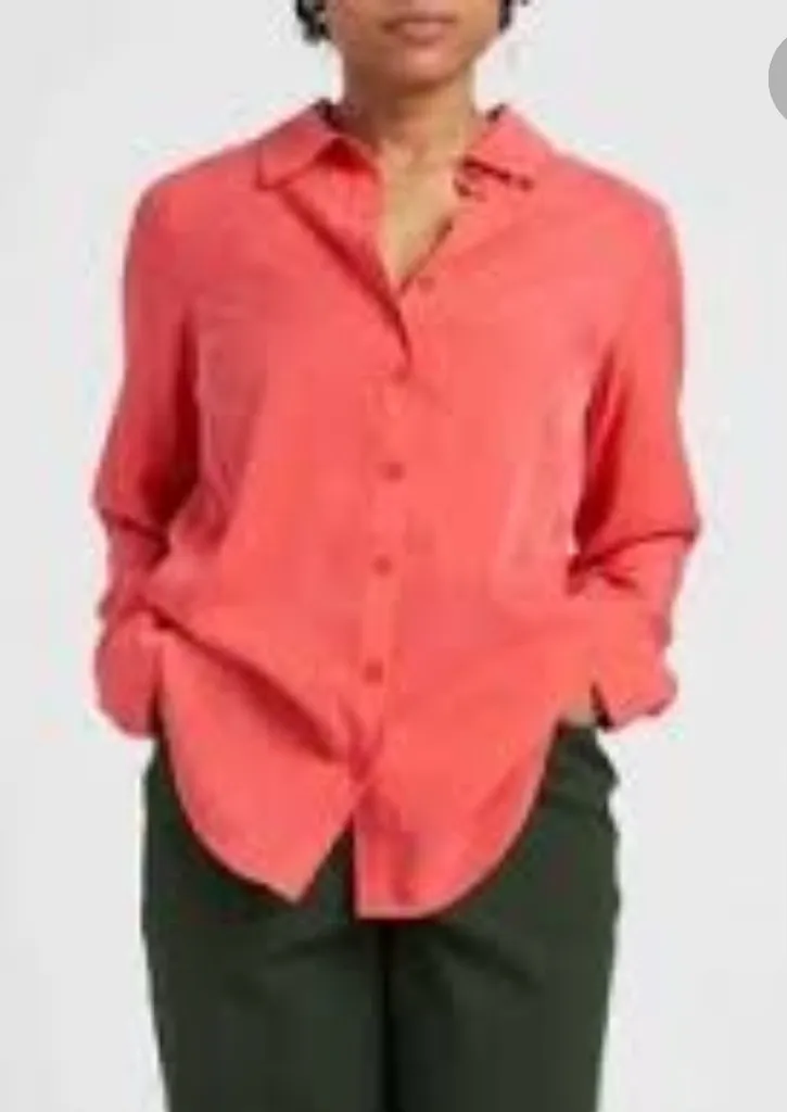 Universal Standard NWT KENNEDY CUPRO SHIRT in DEEP ROSE sz 4XS, 0/00 - Image 1