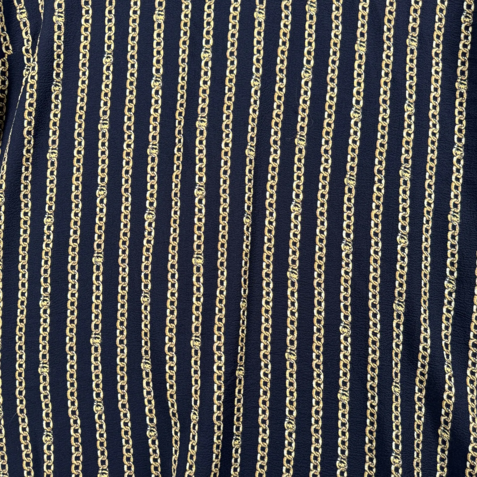 MICHAEL Michael Kors Blouse‎ Womens L Black Gold Chain Print Casual Party Office Size L - Image 5