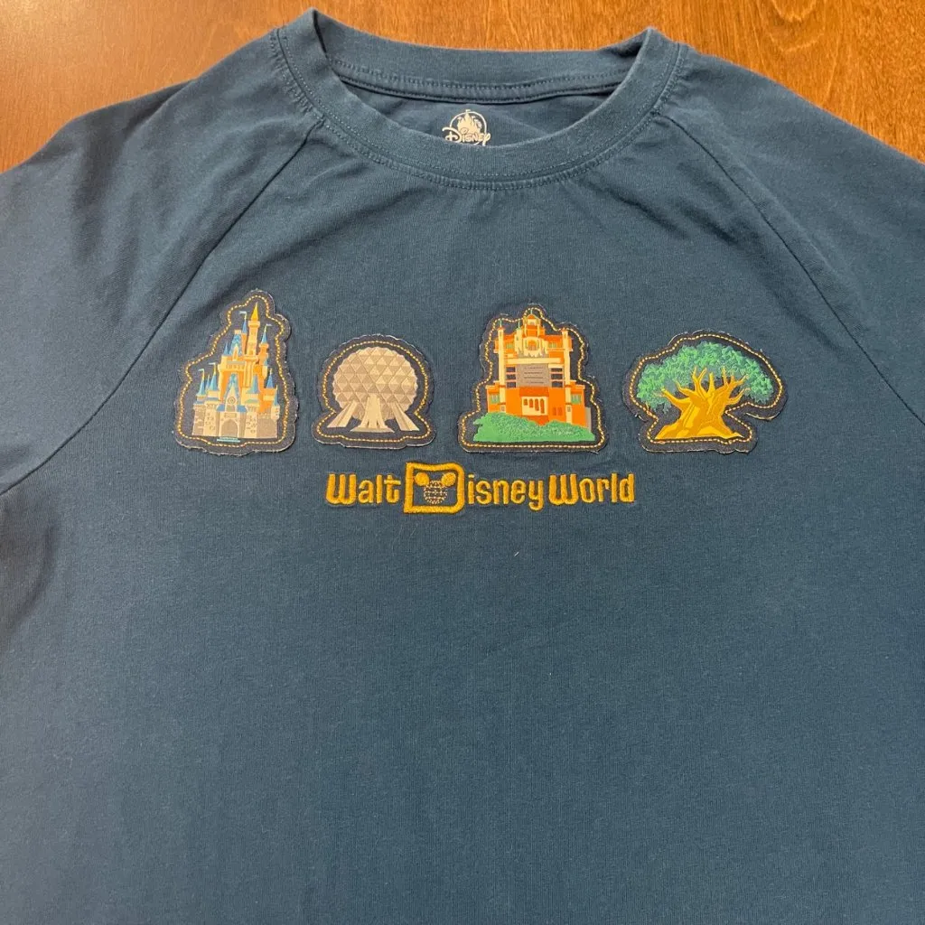 Walt Disney World Parks Icon Long Sleeve Knit T-Shirt Unisex Size Small Cotton - Image 4