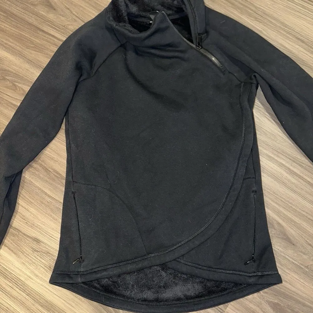 Athleta Women's Cozy Karma Asym Pullover Size XS Color Black Extra Small‎ - Image 5