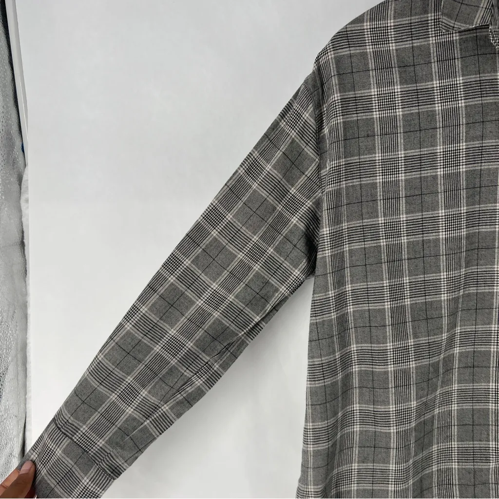 Madewell‎ Plaid Westlake Shirt Button Front Grey Menswear Plaid Size XXS - Image 5
