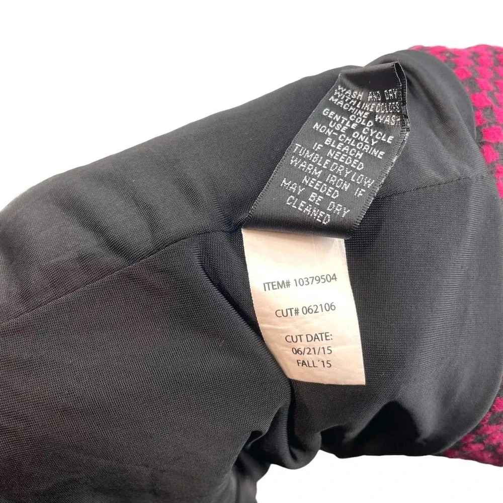 Torrid Black and Burgundy Pink Checkered‎ Blazer Knit Moto Jacket Plus Size 2X - Image 11