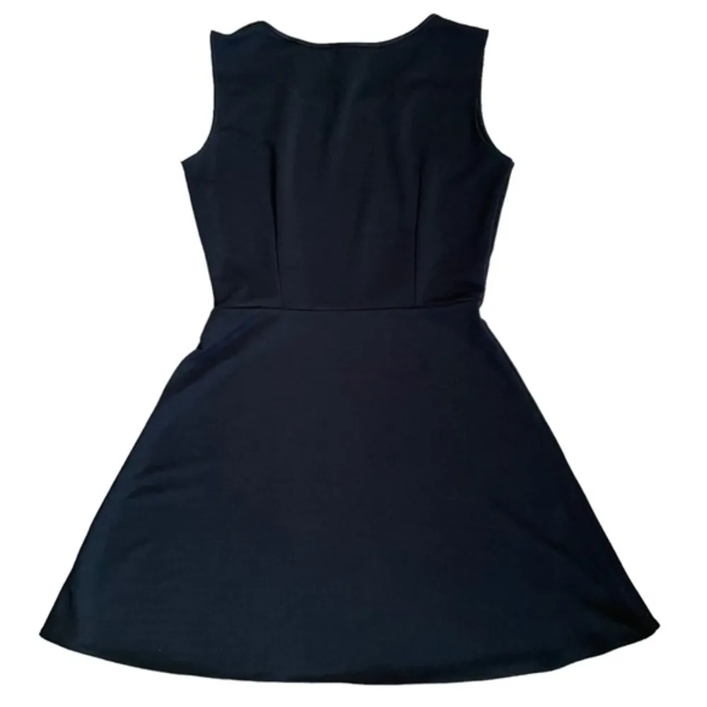 Vintage  Industry Black Fit & Flare Sleeveless Skater Mini Dress - Image 3