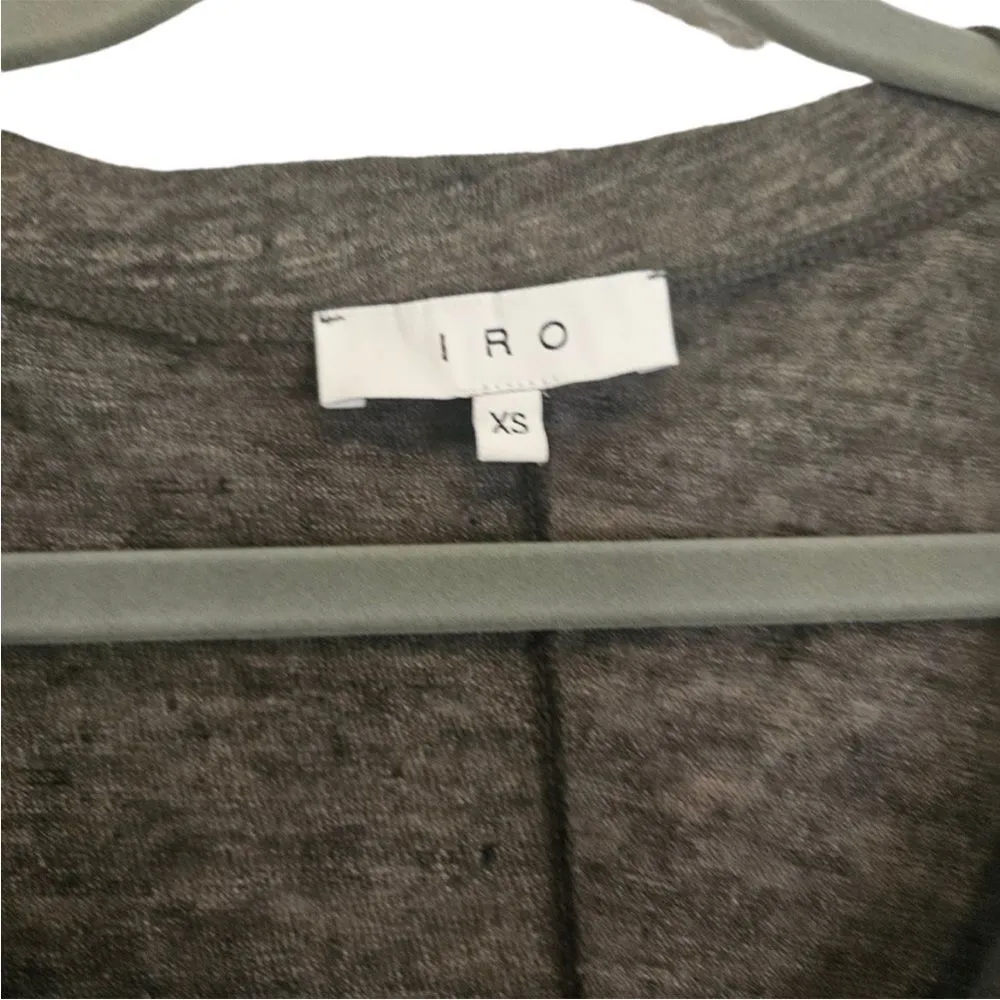 IRO Arwen Linen Twist Tie Front Dress, Dark Grey xs - Image 11