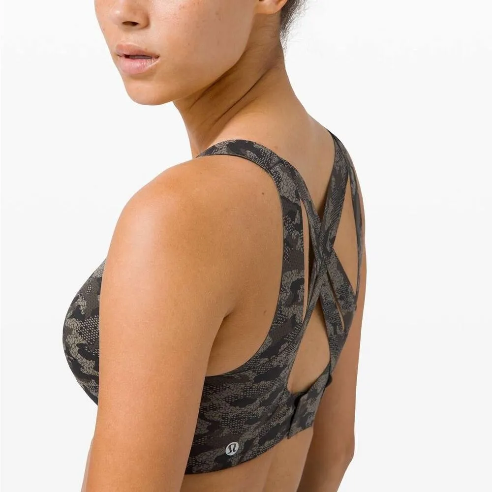 Lululemon Enlite Bra Weave High Support Collage Camo Mini Black Multi Size 32D - Image 3