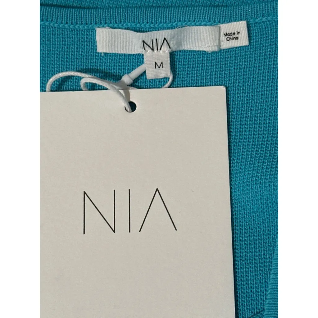 NIA x REVOLVE Dorian Dress in Turquoise New Womens Stretchy Ruffle Mini Green Size M - Image 7