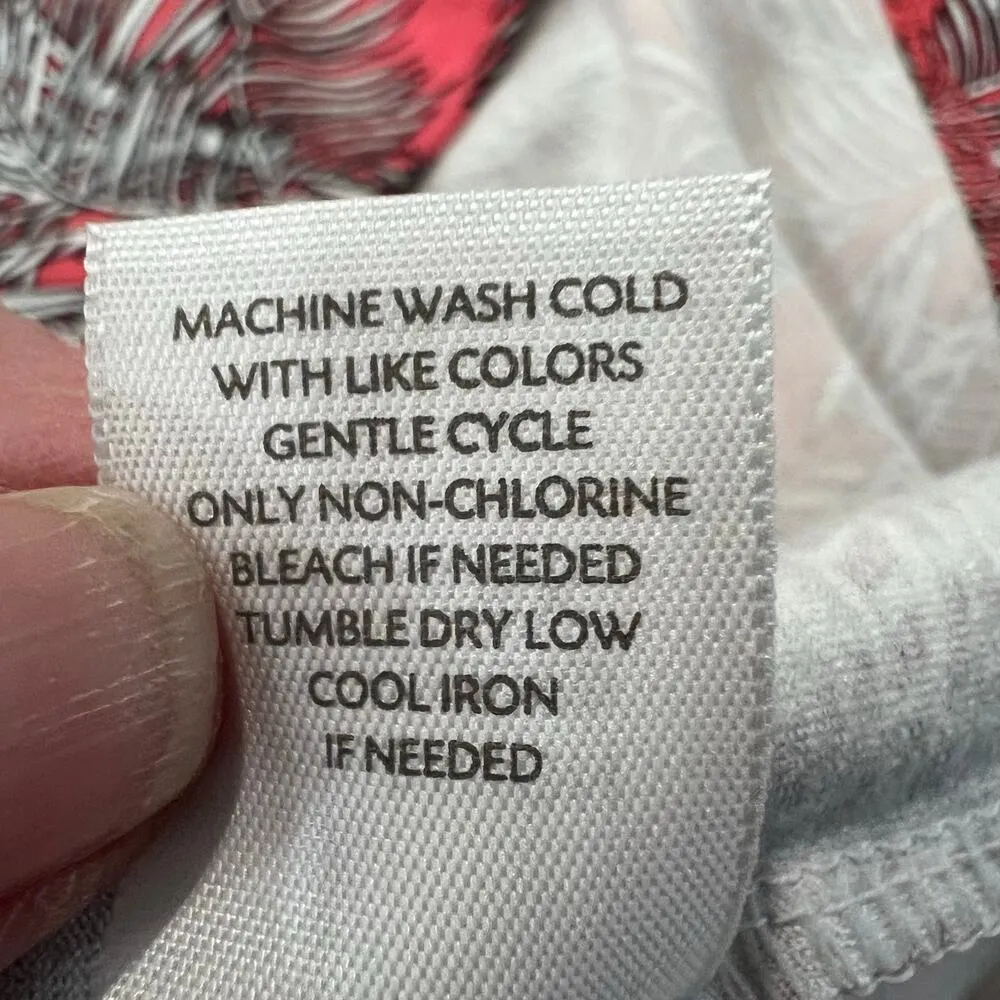 J Jill Wearever Collection Shift Dress Size S Pink Palm Tree Hawaiian Soft Knit - Image 6