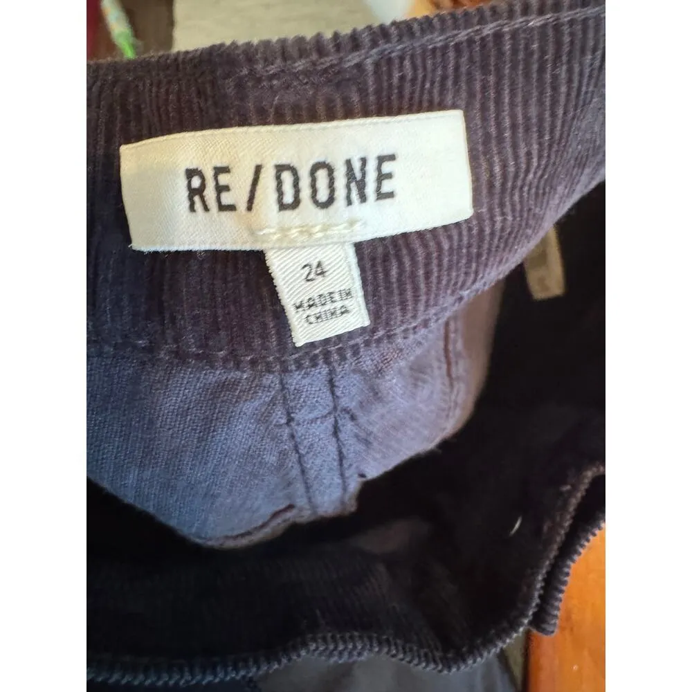 RE/DONE Collections Corduroy 70 Orginals Pocket Loose Flare navy blue sz 24 - Image 5
