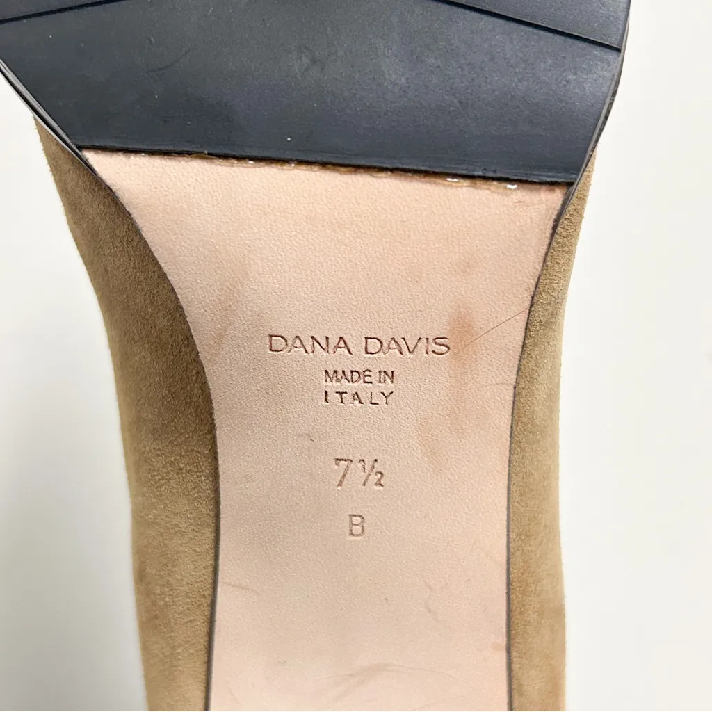 Dana Davis Tan Brown Suede Leather Ella Ankle Boot Pull On Heel 7.5 B *No Box* - Image 8
