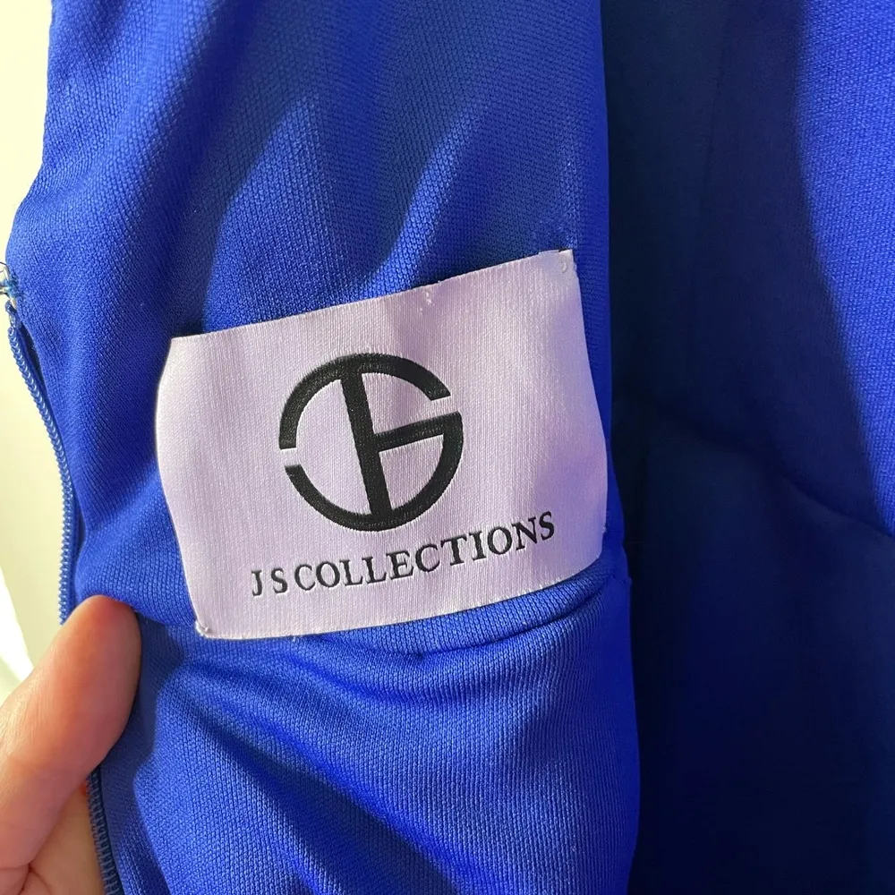 JS Collections Blue Hi-Low Evening Gown Women's 10* - Image 7