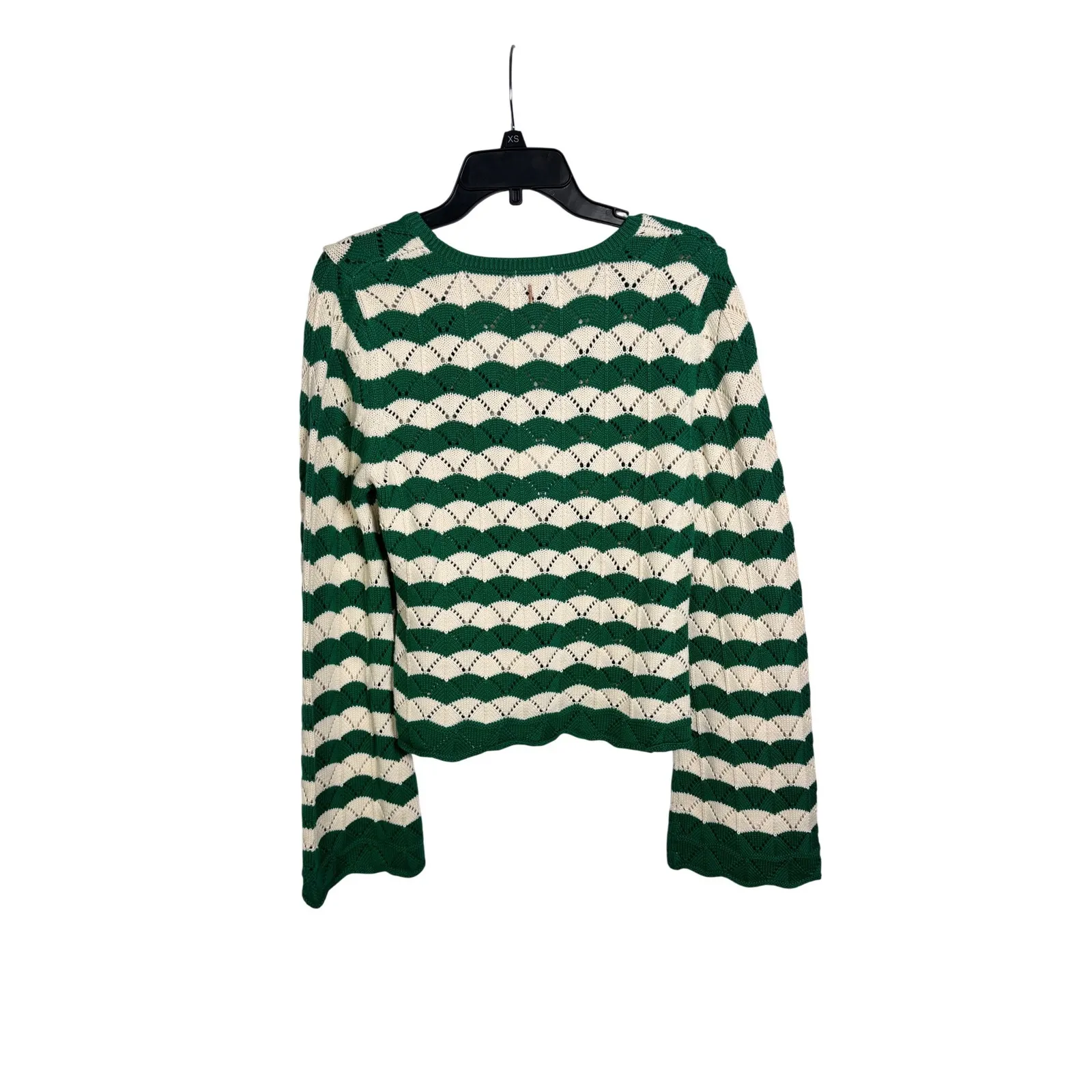 MISA LOS ANGELES Womens Green Cream Chevron Knit Cardigan Sweater Size XL - Image 6