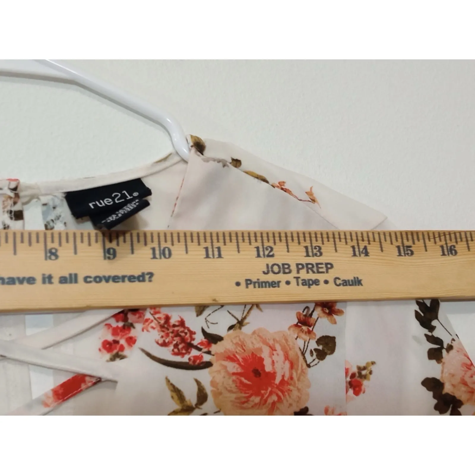 Rue21 Women's Top Blouse Long Sleeve Ivory Floral Print Bohemian Size XS - Image 6