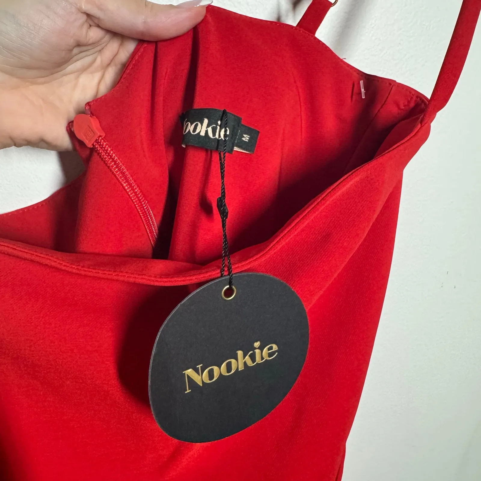 NOOKIE Dress Women M In Red Flame The Billie Mini Going Out Party Cocktail NWT - Image 4