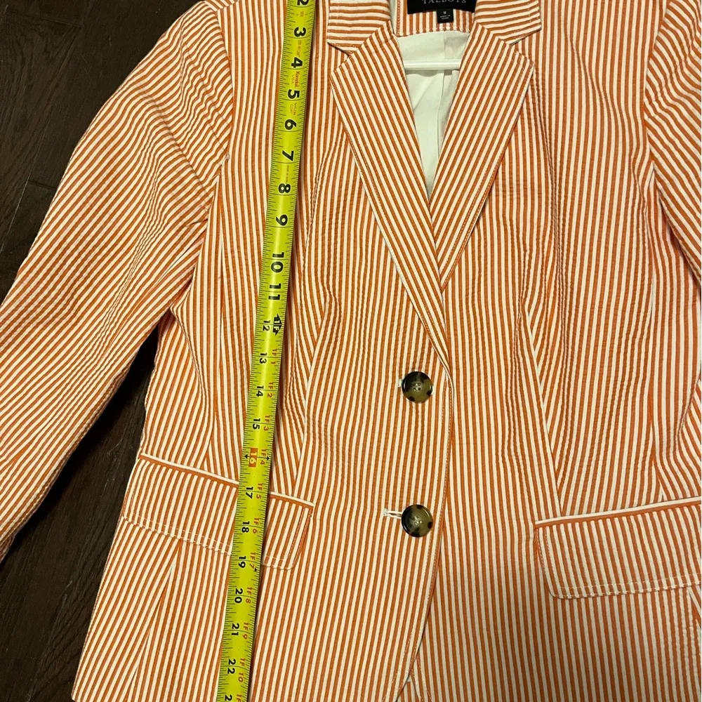 Talbots Coral White Blazer 100% Cotton size 8. Business or Casual wear - Image 7