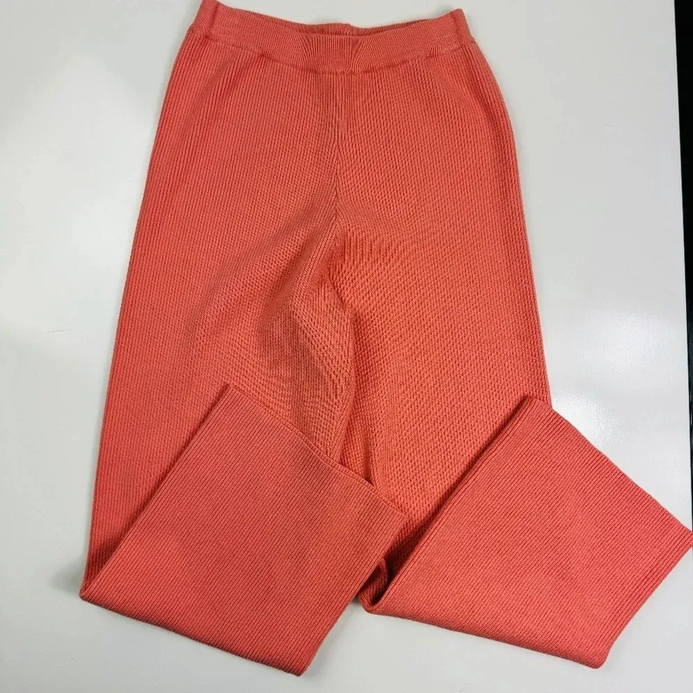 Nasty Gal Ribbed‎ Knit High Waisted Wide Leg Pants Size Small - Image 2