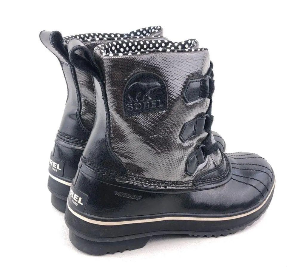 Sorel Tivoli II Metallic Black/Grey Rain Waterproof Boots - Image 5