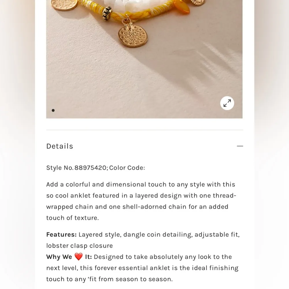 NWT Free People Ariana Ost Spinner Anklet - Image 2