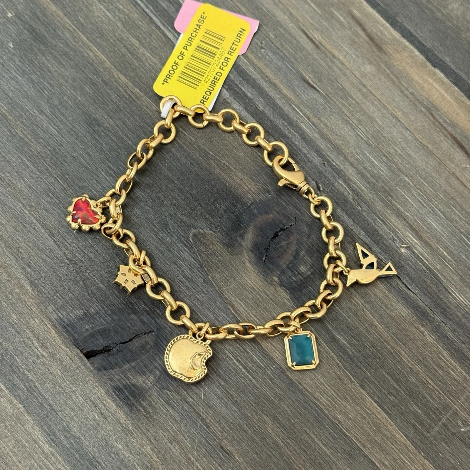 Kendra Scott Disney Snow White Vintage Gold Charm Bracelet‎ NWT - Image 2