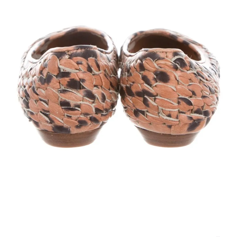 GIVENCHY Woven Leather Leopard Print Flats Size 5 - Image 6