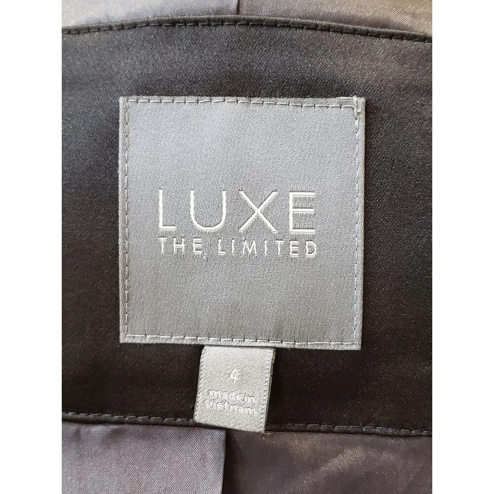 The Limited Blazer Jacket Women's Size 4 Gray Pinstripe Wool Single Breasted - Image 3