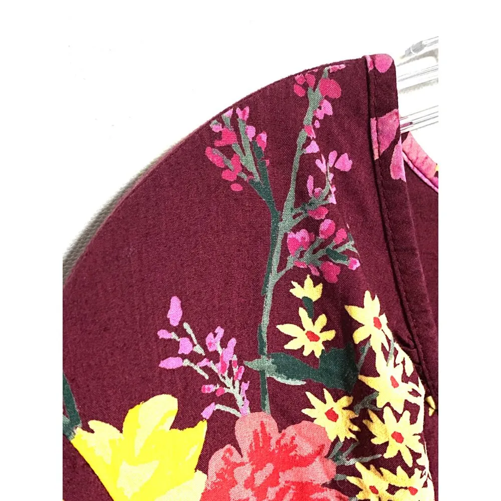 Old Navy Womens Plus 3X Purple Floral A Frame Swing Dress Lined Waist Defined - Image 2