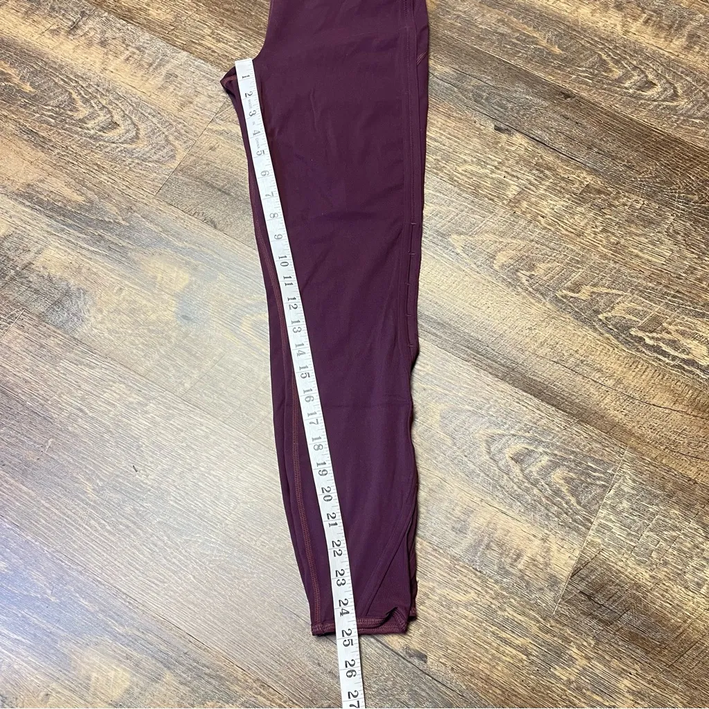 Athleta Peekaboo 7/8 Tight Leggings Womens Small Wine High Rise Mesh Yoga - Image 10
