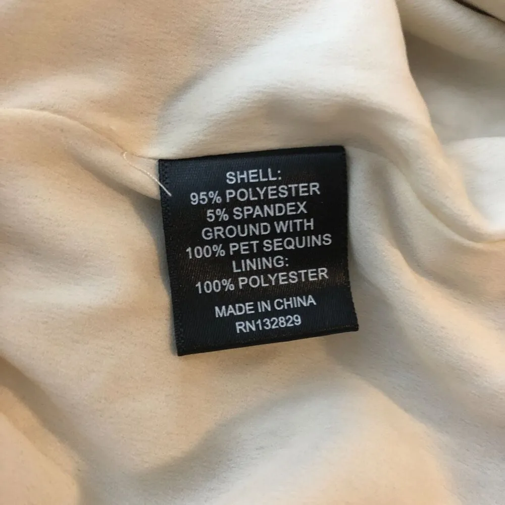 House of Harlow Mini Dress Ruched Long Sleeve V Neck Sequin Gold S - Image 4