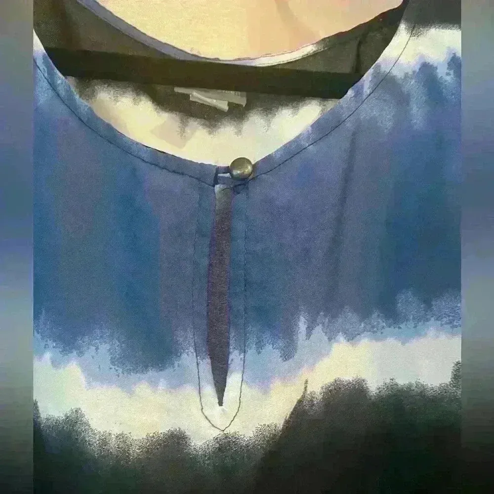 Womens Blue and Black Converse Blouse - Image 3