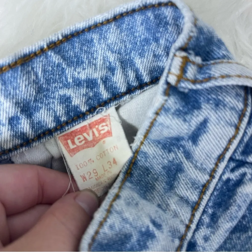 Levi's Acid Wash Orange Tab Vintage Mom High Rise Taper Straight Jeans Size 29 - Image 5