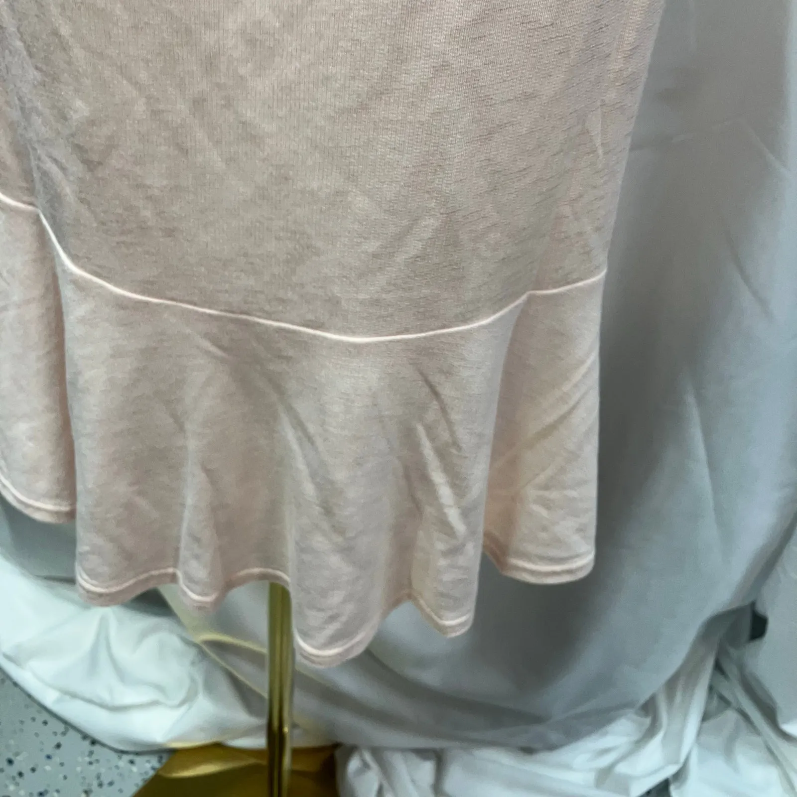 New Lanston Revolve Baby Pink Scoop Neck‎ Tee Dress Womens Medium Swing USA Made - Image 7