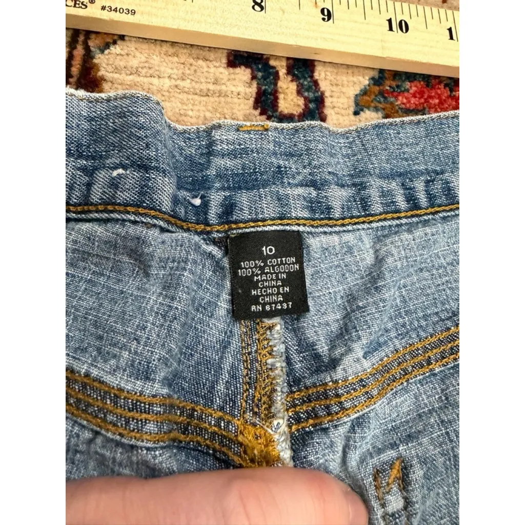 Polo Jeans Co Ralph Lauren Denim Shorts Women’s 10 High Rise Carpenter Pockets - Image 5