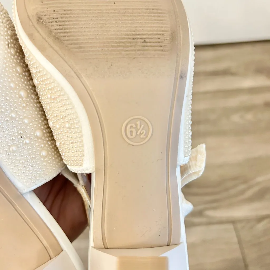 A new day Women's Milan Slingback Heels Ivory Pearl Size 6.5 - Image 10