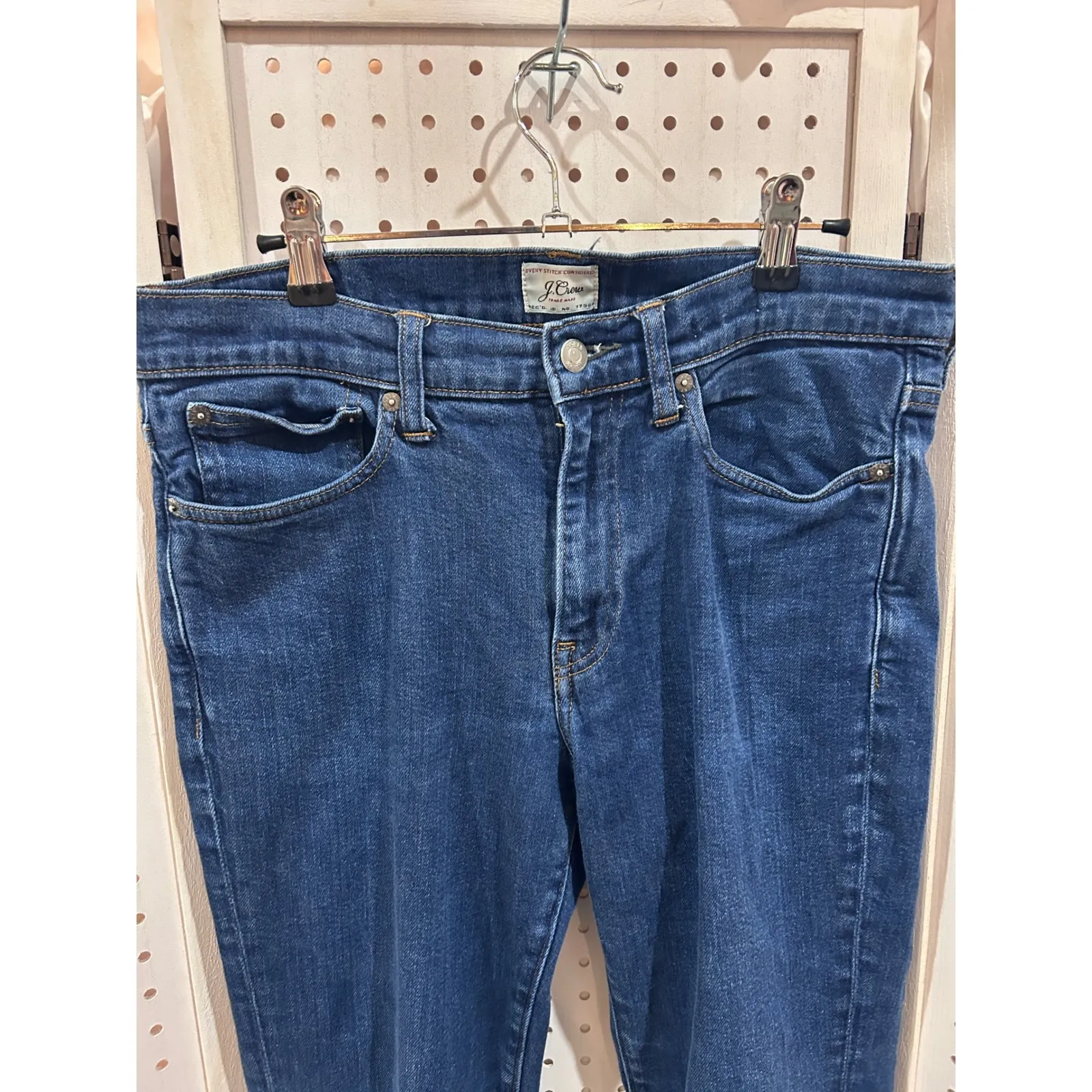 J Crew Mens Jeans W31 L30 Straight Fit Dark Wash Denim Pants Blue Size 31 - Image 2