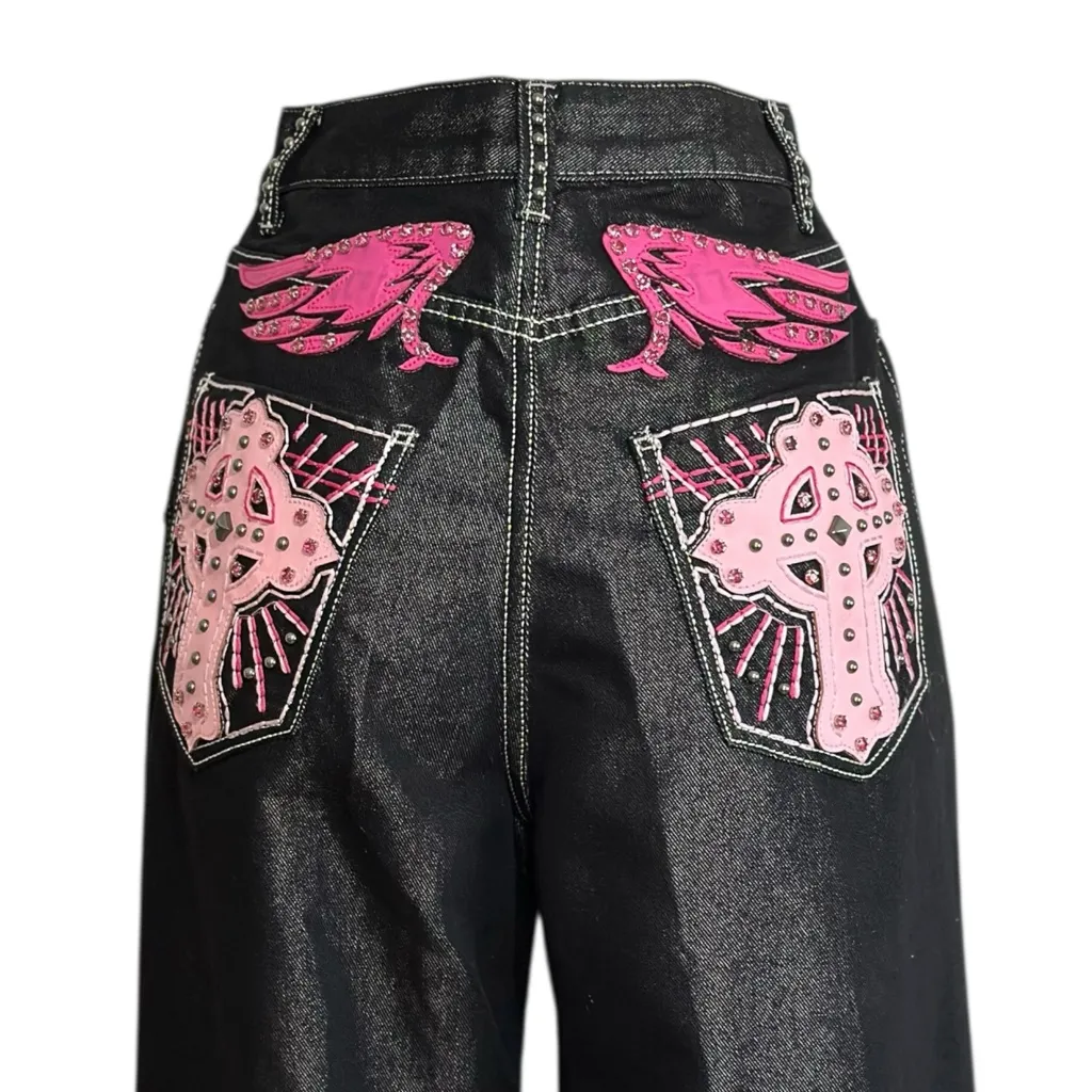 JADED LONDON XL Colossus Super Baggy Jeans, Pink Sapphire, 26” - Image 12