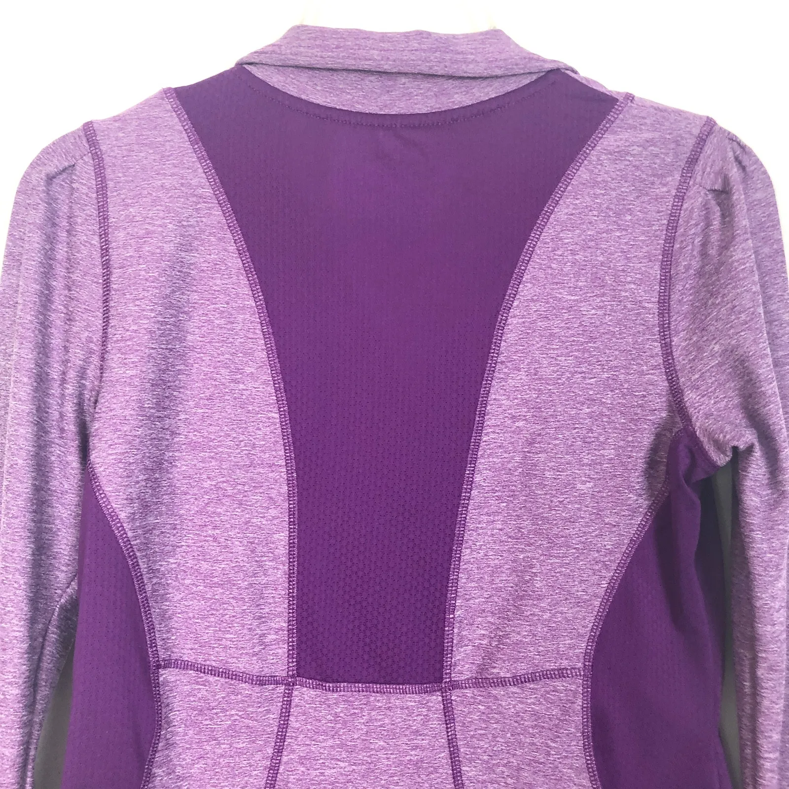 Champion 1/4 Zip Purple Activewear Long Sleeve Mesh Top Size XS - Image 7