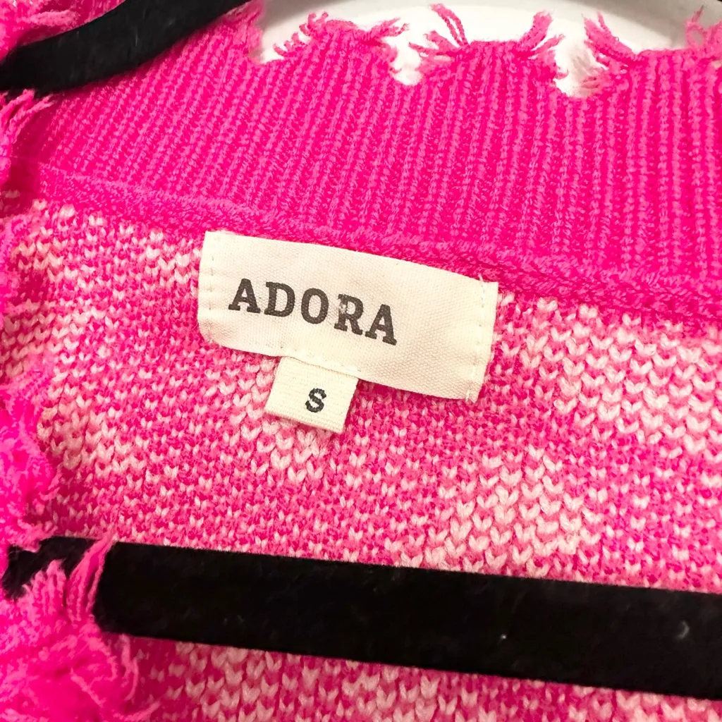 Adora pullover size small cheetah animal print knit sweater pink White - Image 2