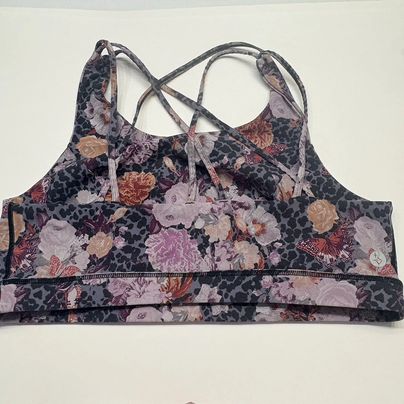 Torrid Low Impact Wireless Strappy Sports Bra Unlined Size 3 3X Floral Butterfly - Image 3