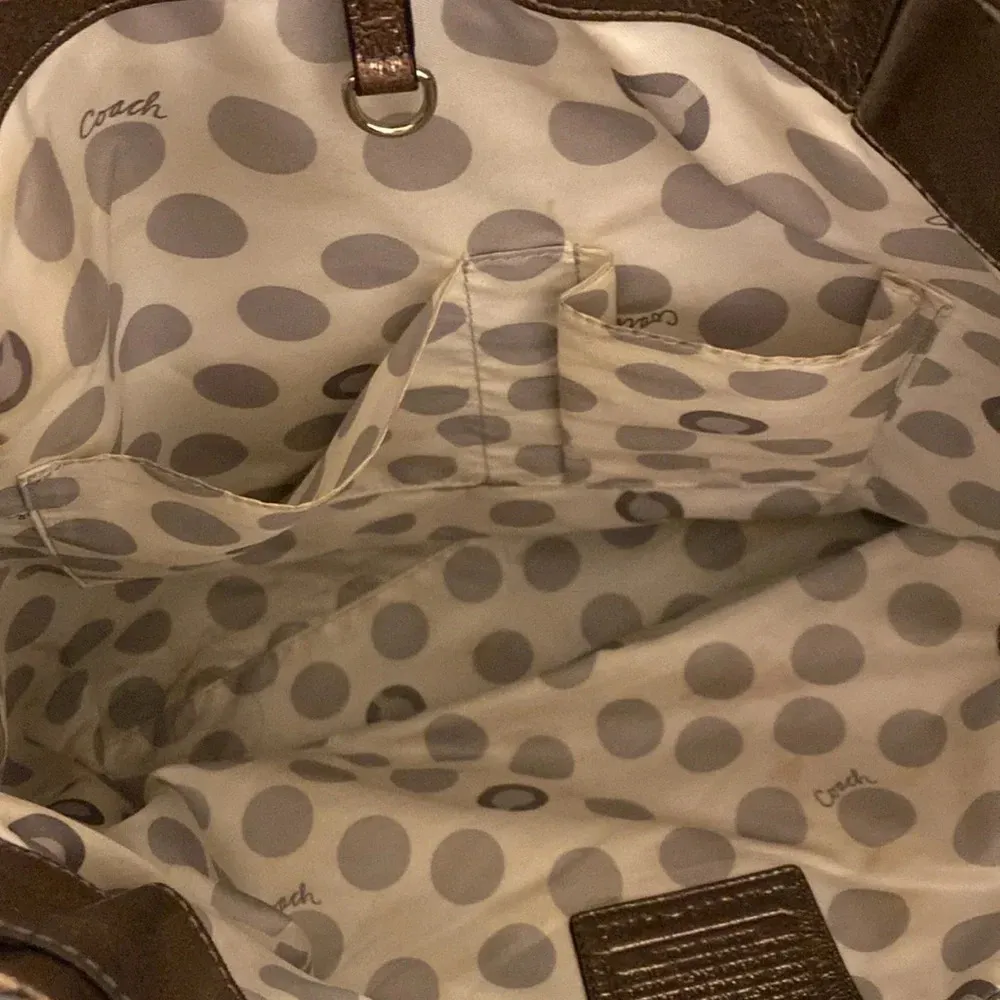 Coach Leather Metallic Tote - Image 11