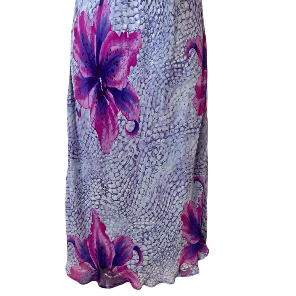 Vintage 90’s Y2K Tessuto Bold Floral Dress Purple Size XS - Image 3