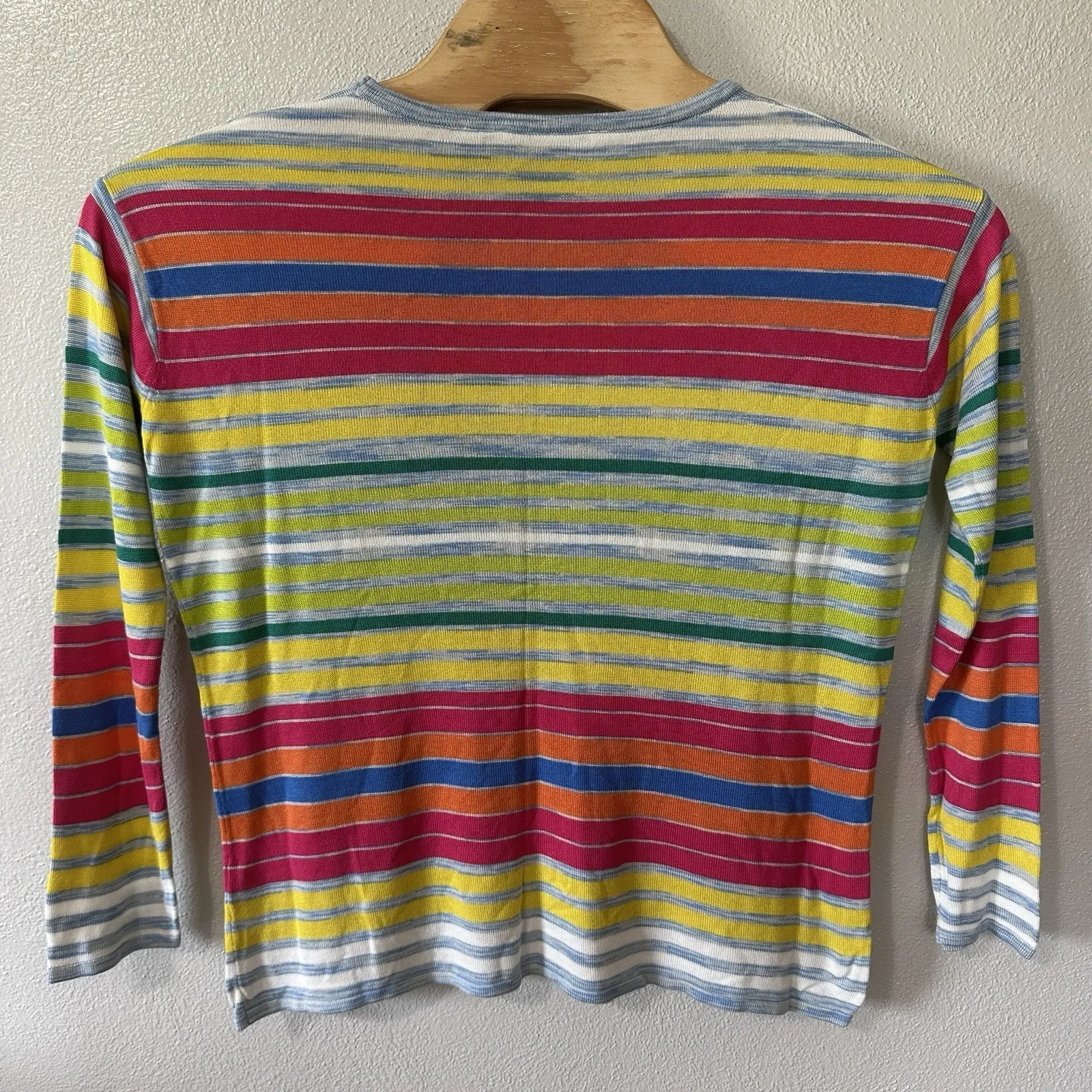 Soft Surroundings Oasis Multicolor Striped Viscose‎ Lightweight Sweater Medium - Image 3
